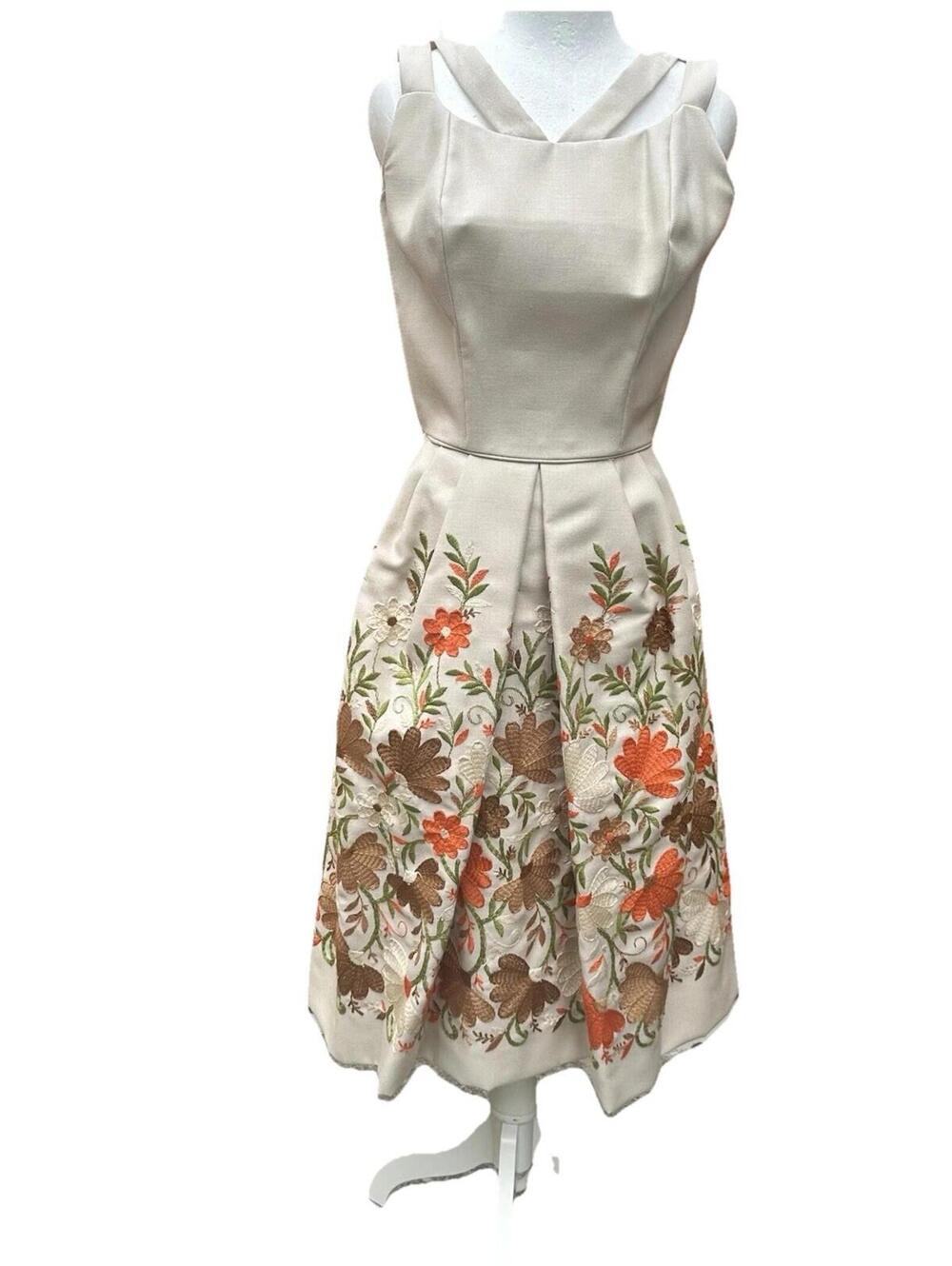 Vintage 50’s/60’s Fanya San Francisco Mod Rockabilly Embroidered Dress Sz 2/4